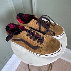 Brown Suede Sneakers with Black Accents